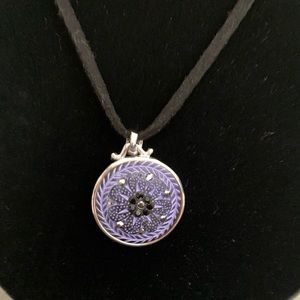 Reversible purple & silver necklace